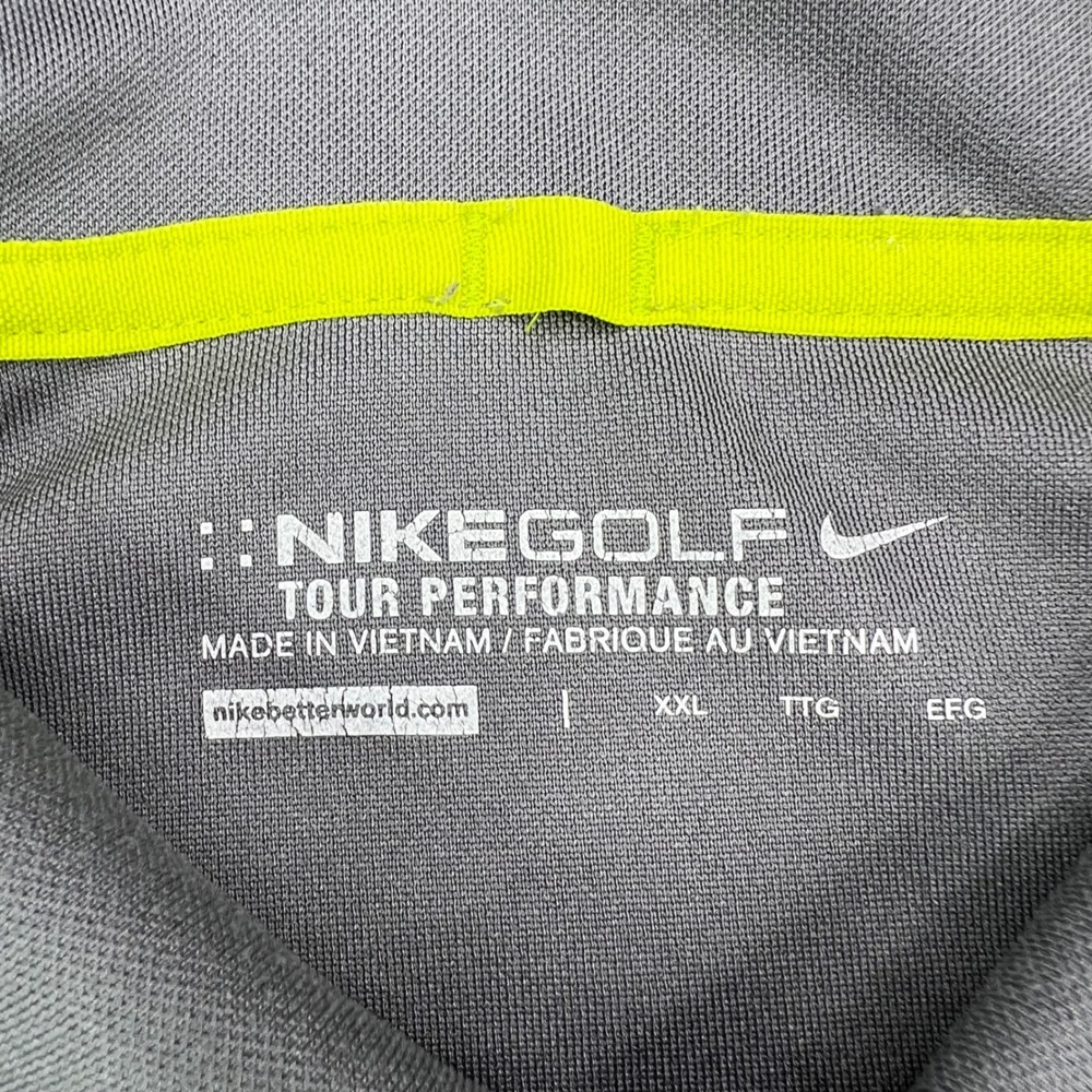 Nike Tour Performance Golf Polo Shirt Mens 2XL Grey Geometric Chevron Stretch - Picture 4 of 10